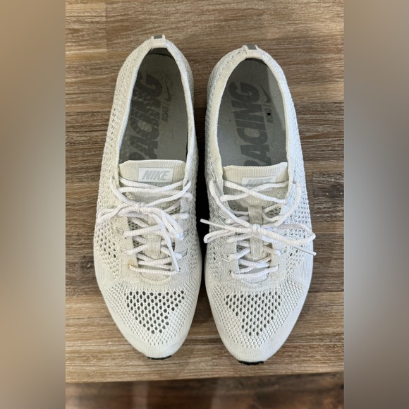Nike Flyknit Racer Triple White - Size 9 - Picture 3 of 6